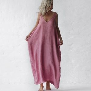 Pink Linen Dress BNWT | Seaside Tones - One Size